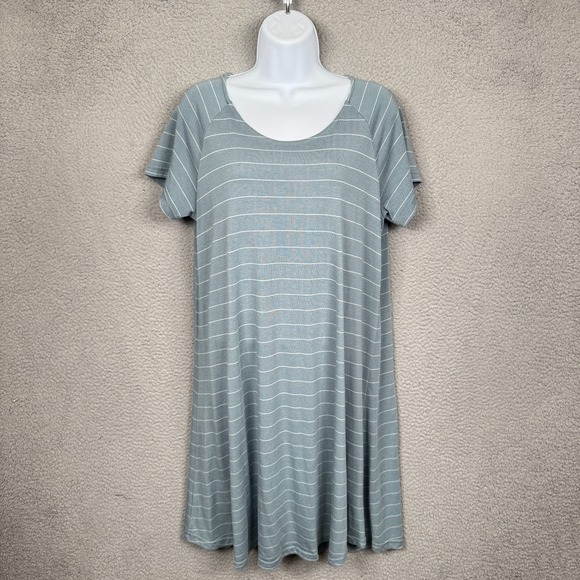 Free Fly Apparel Dresses & Skirts - Free Fly Dress Womens XL Gray Stripe Dockside Stretch Active Outdoor Coastal